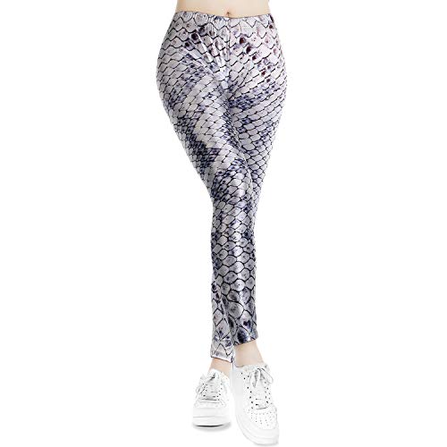 TSWRK Damen Leggings Schlange Yoga Legging Snake Print Lang Hohe Taille Damen Hose Stretchy Yogahose von TSWRK