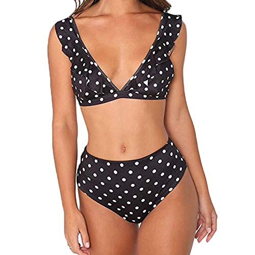 TSWRK Damen Triangel Bikini Set Retro Zweiteilige Swimsuits Push-up Bikini Punkte Strand Badeanzug von TSWRK