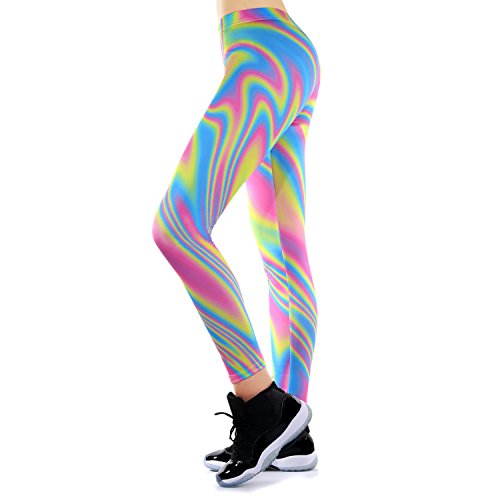 TSWRK Damen Yoga Hose Galaxy Leggings Digital Blumen gedruckt Engen Leggings Hosen Render Hosen Frauen Mädche von TSWRK