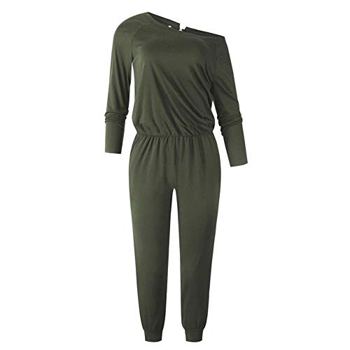 TSWRK Jumpsuit Damen Elegant Langarm Playsuit Rundhals Off Shoulter Overall Lang Romper von TSWRK