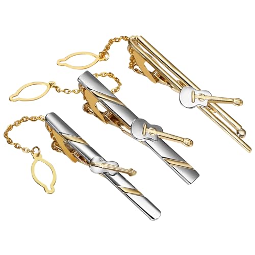 TSWRK Krawattenklammer Herren Klassische Krawattennadel: 3 PCS Krawatte Klammer Tie Clip Set für Männer Alltag Hochzeit Party Meeting Vatertagsgeschenke von TSWRK