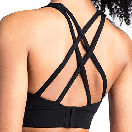 TSWRK Sport BH Push Up: Damen Bustier Gepolstert Damen Sport BH starker Halt Yoga Bra Rücken Jogging Gym Fitness BH Kreuz Rücken Schwarz M von TSWRK