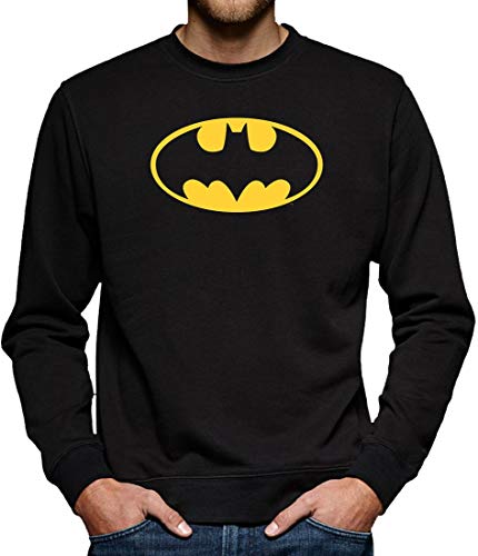 Batman Logo Sweatshirt Pullover Herren S Schwarz von TShirt-People