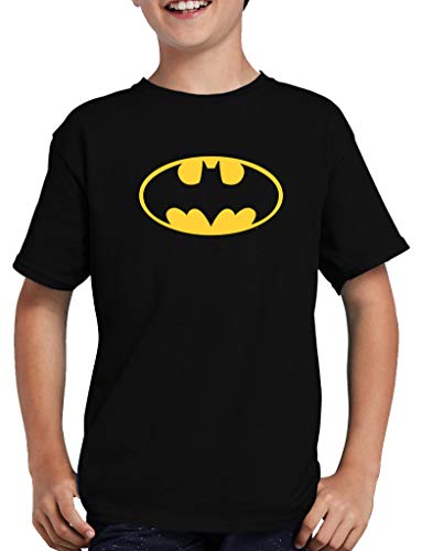 Batman Logo T-Shirt Kinder 122/128 Schwarz von TShirt-People