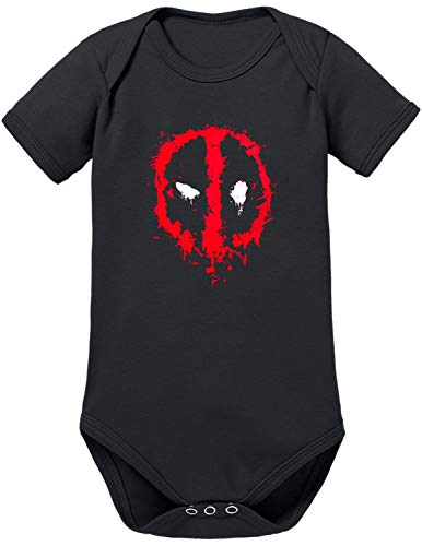 Deadpool Logo Baby Body 74 Schwarz von TShirt-People
