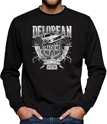 Delorean Machine Outatime Sweatshirt Pullover Herren L Schwarz von TShirt-People