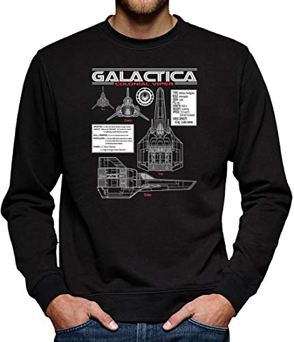 Galactica Viper Blueprint Sweatshirt Pullover Herren L Schwarz von TShirt-People