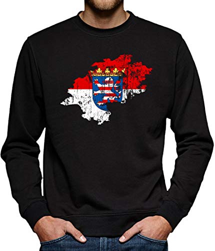 Hessen Bundesland Sweatshirt Pullover Herren XXL Schwarz von TShirt-People