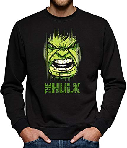 Hulk Face Sweatshirt Pullover Herren XXL Schwarz von TShirt-People