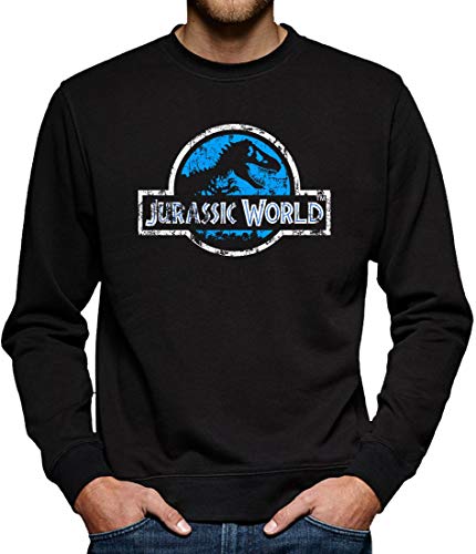 Jurassic Park Distressed Logo Sweatshirt Pullover Herren XXL Schwarz von TShirt-People