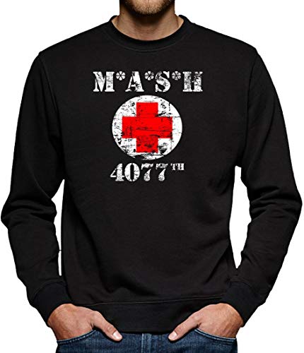 MASH 4077 Sweatshirt Pullover Herren 4XL Black von TShirt-People