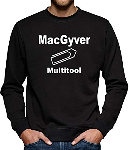 MacGyvers Multitool Sweatshirt Pullover Herren M Schwarz von TShirt-People