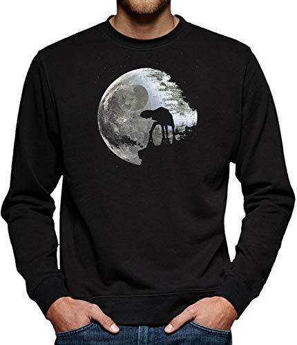 Moon at-at Sweatshirt Pullover Herren S Schwarz von TShirt-People