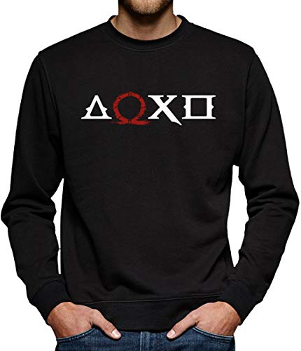 Mythological Button Sweatshirt Pullover Herren L Schwarz von TShirt-People