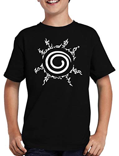 Naruto Symbol T-Shirt Kinder Ninja Anime Hokage 152/164 Schwarz von TShirt-People