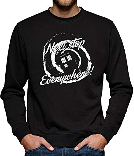 Next Stop Everywhere Sweatshirt Pullover Herren XL Schwarz von TShirt-People