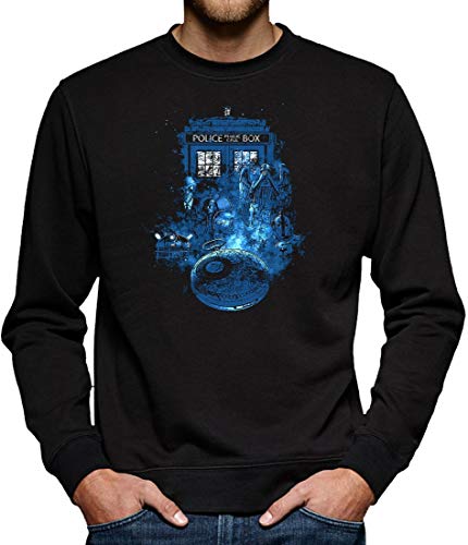 Police Box Sweatshirt Pullover Herren S Schwarz von TShirt-People