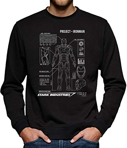 Project Ironman Sweatshirt Pullover Herren 4XL Schwarz von TShirt-People