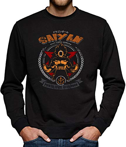 Saiyan Saiyan Power Level Sweatshirt Pullover Herren XXXXL Schwarz von TShirt-People