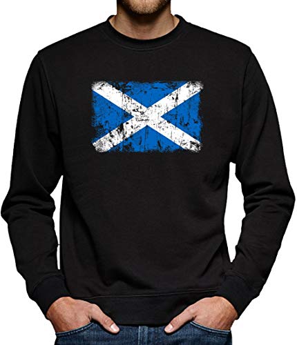 Schottland Vintage Flagge Fahne Sweatshirt Pullover Herren XXXL Schwarz von TShirt-People