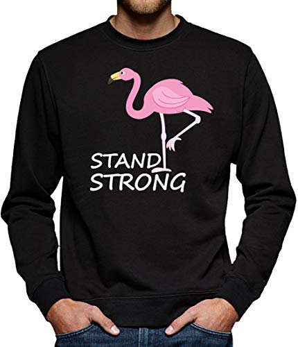 Stand Strong Flamingo Sweatshirt Pullover Herren M Schwarz von TShirt-People