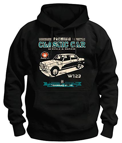 TSP Oldtimer Typ W123 Youngtimer Benz Kapuzen-Sweatshirt Herren XL Schwarz von TShirt-People