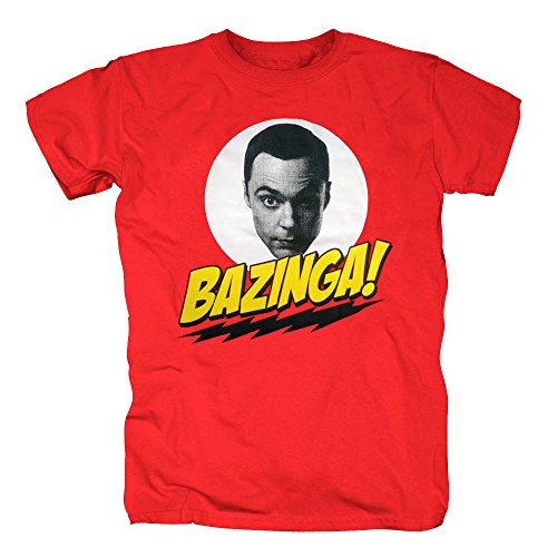 TSP The Big Bang Theory - Bazinga Sheldons Head T-Shirt Herren L Rot von TShirt-People