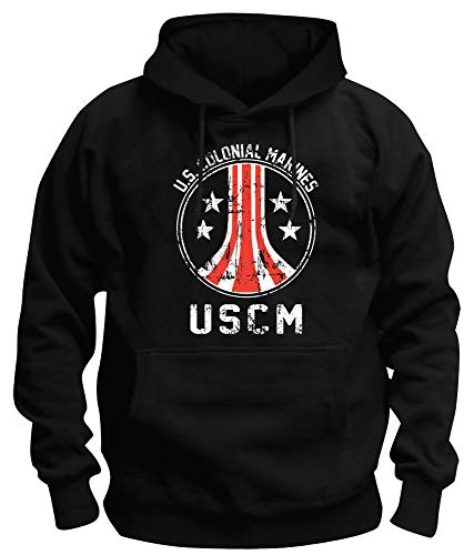 TSP US Colonial Marines Button Kapuzen-Sweatshirt Herren XXXL Schwarz von TShirt-People