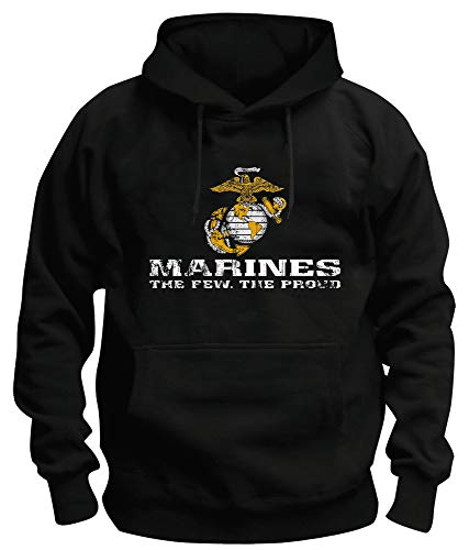 TSP US Marine Corps USMC Kapuzen-Sweatshirt Herren 4XL Schwarz von TShirt-People