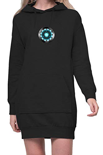 TShirt-People Arc Reactor Hoodiekleid Damen L Schwarz von TShirt-People