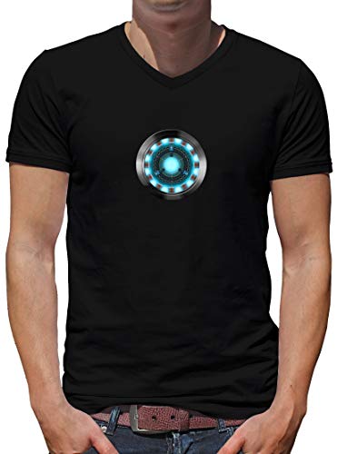 TShirt-People Arc Reactor V-Kragen T-Shirt Herren 4XL Schwarz von TShirt-People