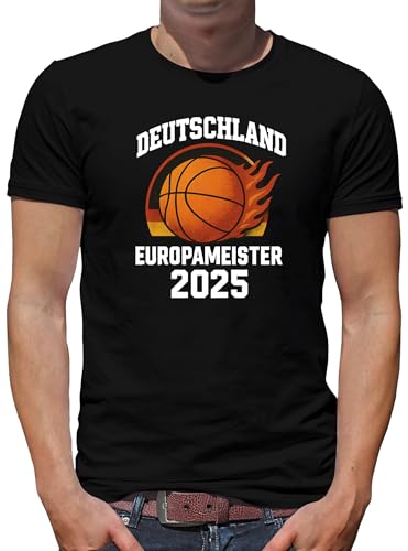 TShirt-People Basketball Eurpameister Deutschland 2025 T-Shirt Herren XXL Schwarz von TShirt-People