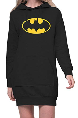 TShirt-People Batman Logo Hoodiekleid Damen L Schwarz von TShirt-People