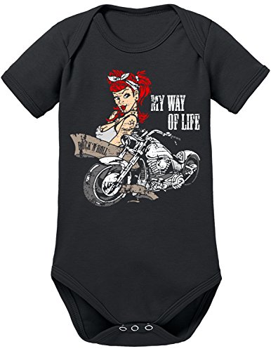 TShirt-People Biker Girl Tattoo Baby Body 68 Schwarz von TShirt-People