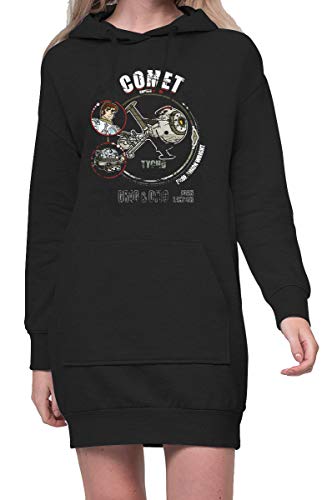 TShirt-People Comet Tycho Hoodiekleid Damen M Schwarz von TShirt-People