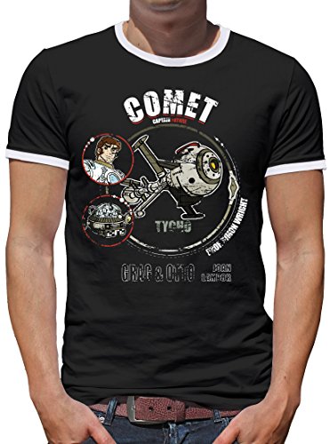 TShirt-People Comet Tycho Kontrast T-Shirt Herren L Schwarz von TShirt-People