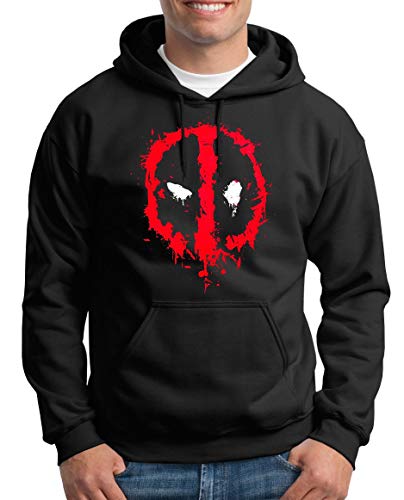 TShirt-People Deadpool Logo Kapuzenpullover Herren 4XL Schwarz von TShirt-People