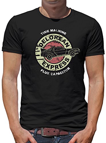 TShirt-People Delorean Express DMC-12 T-Shirt Herren L Schwarz von TShirt-People