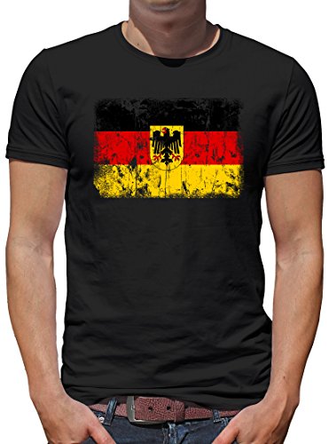 TShirt-People Deutschland BRD Vintage Flagge Fahne T-Shirt Herren 4XL Schwarz von TShirt-People