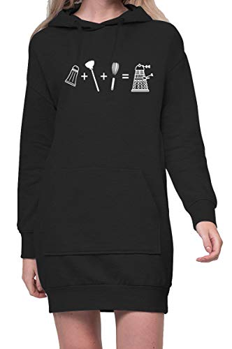 TShirt-People Evolution Dalek Hoodiekleid Damen S Schwarz von TShirt-People