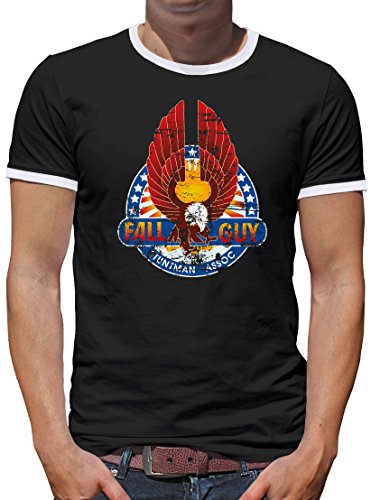 TShirt-People Fall Guy Assoc Kontrast T-Shirt Herren XXL Schwarz von TShirt-People