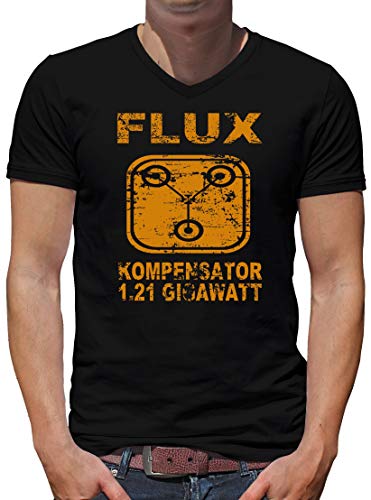 TShirt-People Flux Kompensator 1.21 Gigawatt V-Kragen T-Shirt Herren XXL Dunkelblau von TShirt-People