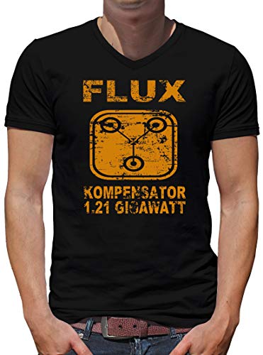 TShirt-People Flux Kompensator 1.21 Gigawatt V-Kragen T-Shirt Herren XXXL Dunkelblau von TShirt-People