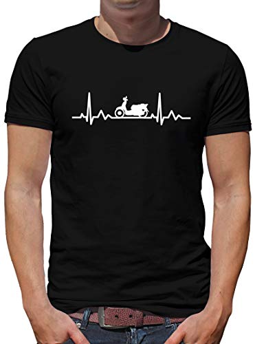 TShirt-People Herzschlag Roller T-Shirt Herren EKG Heart Herz M Schwarz von TShirt-People