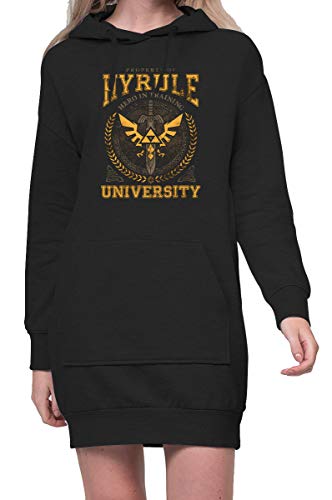 TShirt-People Hyrule University Hoodiekleid Damen XL Schwarz von TShirt-People