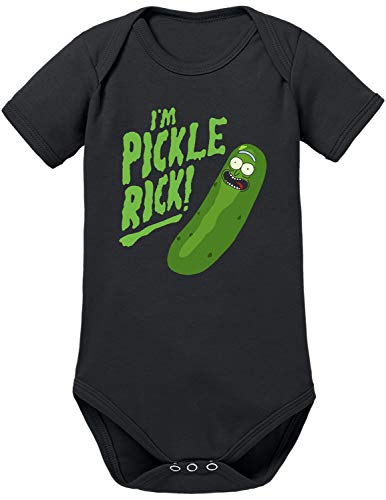 TShirt-People I`m Pickle Rick Baby Body 62 Schwarz von TShirt-People