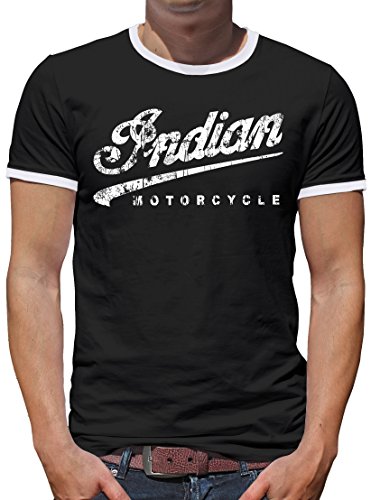 TShirt-People Indian Motorcycle Kontrast T-Shirt Herren XL Schwarz von TShirt-People