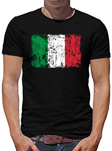 TShirt-People Italien Vintage Flagge Fahne T-Shirt Herren L Schwarz von TShirt-People