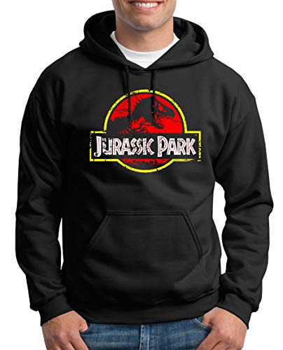 TShirt-People Jurassic Park Distressed Logo Kapuzenpullover Herren XXL Schwarz von TShirt-People
