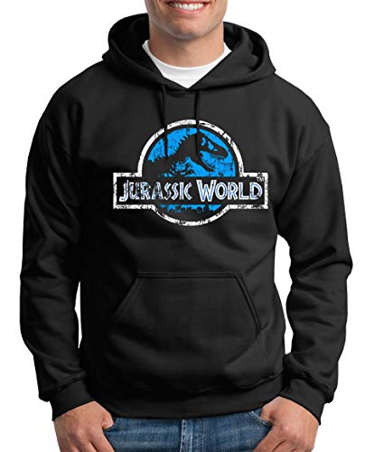 TShirt-People Jurassic World Distressed Logo Kapuzenpullover Herren M Schwarz von TShirt-People